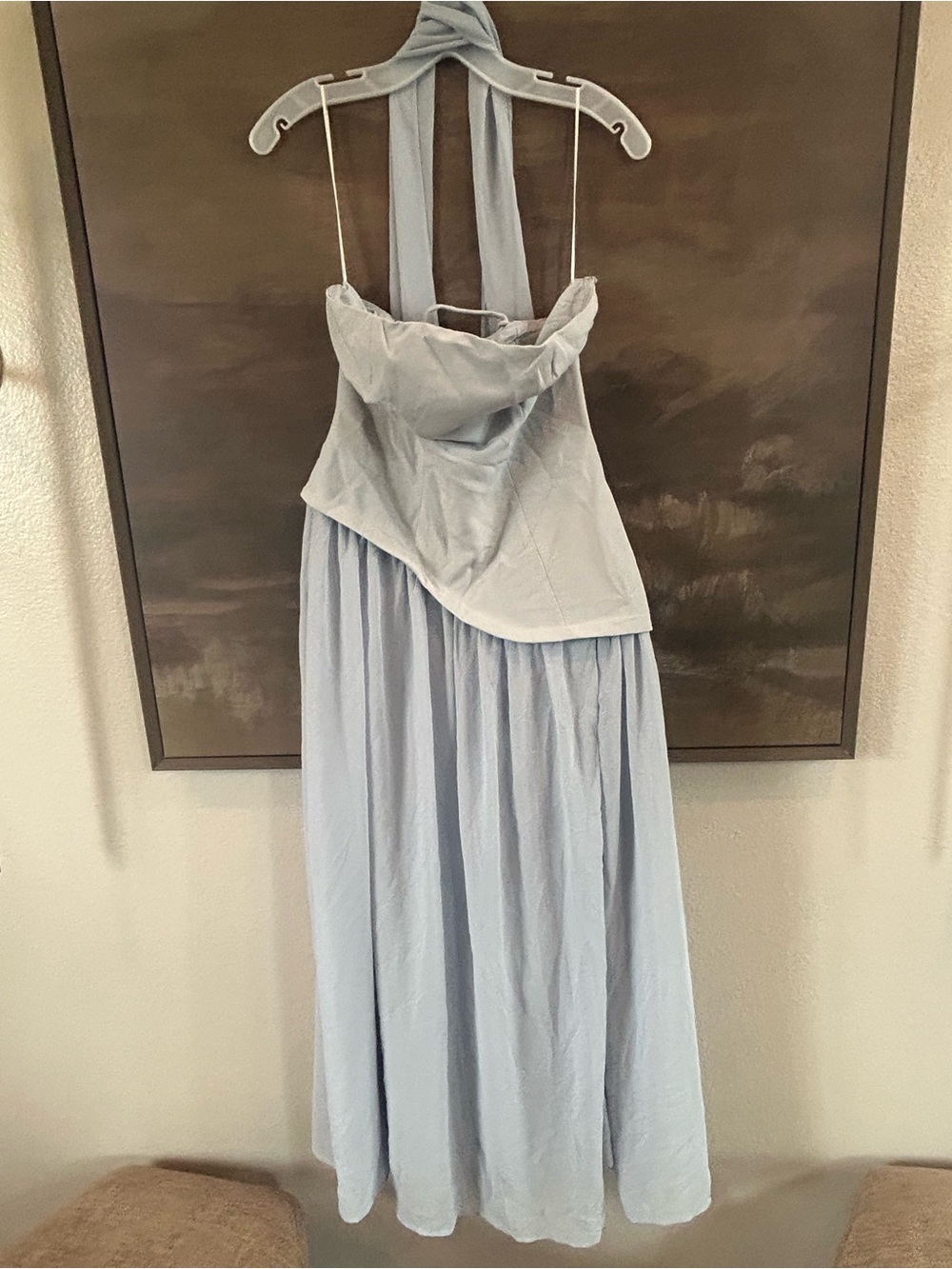NWT CIDER CHIFFON SCULPTURAL HALTER NECKLINE LACE UP MAXI BOBYCON DRESS - Picture 13 of 16